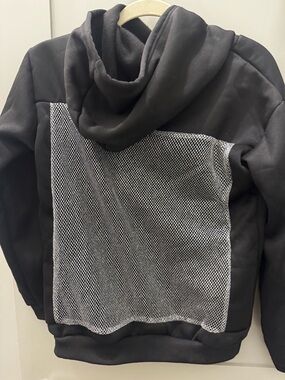 Black Hoodie with Silver Mesh Back Panel BRAND NEW